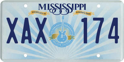 MS license plate XAX174