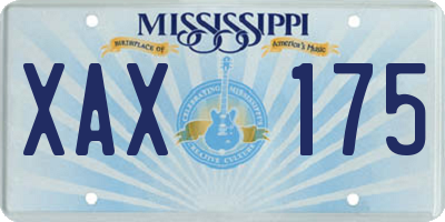 MS license plate XAX175