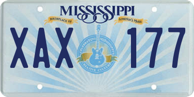 MS license plate XAX177