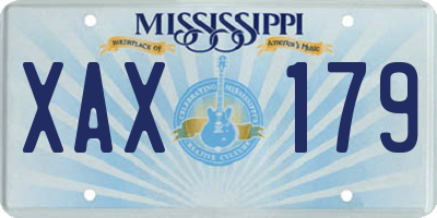 MS license plate XAX179