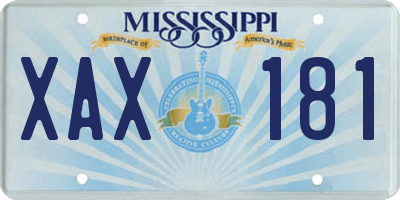 MS license plate XAX181