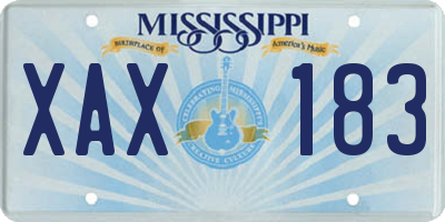 MS license plate XAX183