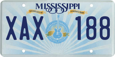 MS license plate XAX188