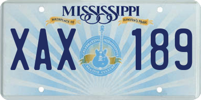MS license plate XAX189