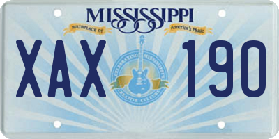 MS license plate XAX190