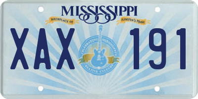MS license plate XAX191