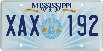 MS license plate XAX192