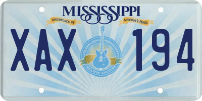 MS license plate XAX194