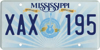 MS license plate XAX195