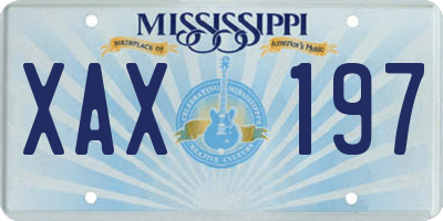 MS license plate XAX197