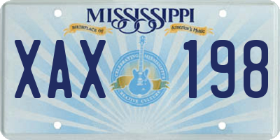 MS license plate XAX198