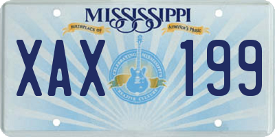 MS license plate XAX199