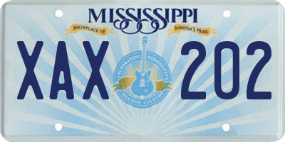 MS license plate XAX202