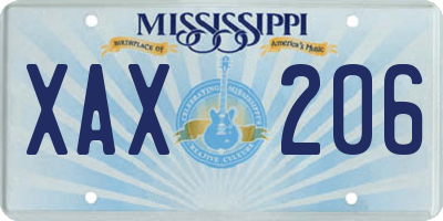 MS license plate XAX206