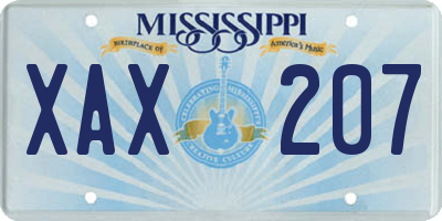 MS license plate XAX207