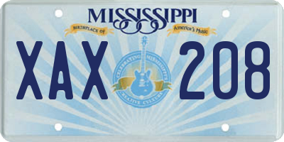 MS license plate XAX208