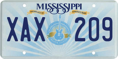 MS license plate XAX209