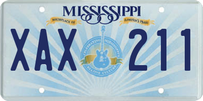 MS license plate XAX211