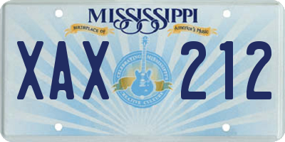 MS license plate XAX212
