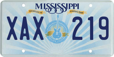 MS license plate XAX219