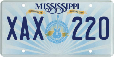 MS license plate XAX220