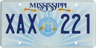 MS license plate XAX221