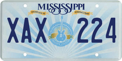 MS license plate XAX224