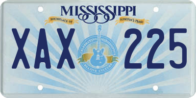 MS license plate XAX225
