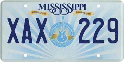 MS license plate XAX229