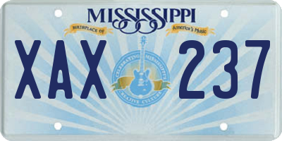 MS license plate XAX237
