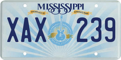 MS license plate XAX239