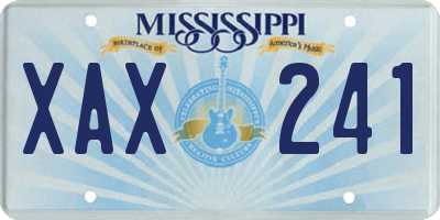 MS license plate XAX241
