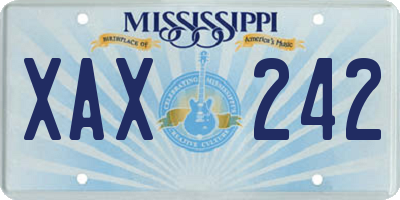 MS license plate XAX242