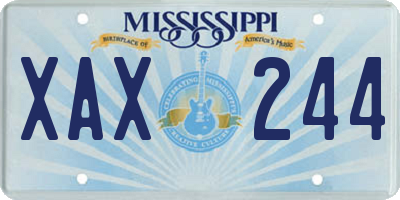 MS license plate XAX244