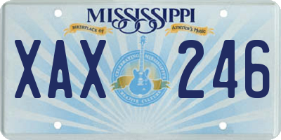 MS license plate XAX246