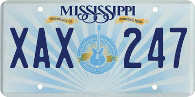 MS license plate XAX247