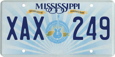 MS license plate XAX249
