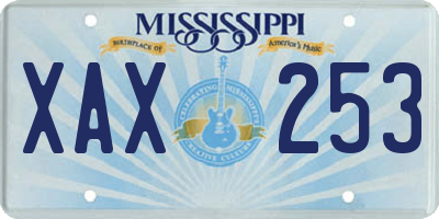 MS license plate XAX253
