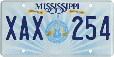 MS license plate XAX254