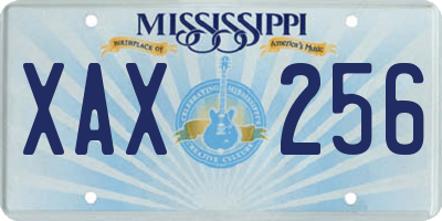 MS license plate XAX256