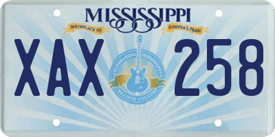 MS license plate XAX258