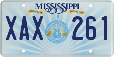 MS license plate XAX261