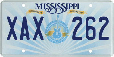 MS license plate XAX262