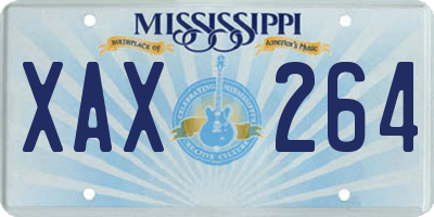 MS license plate XAX264