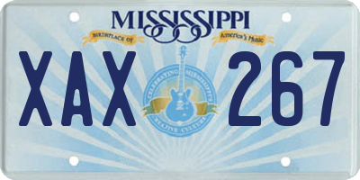 MS license plate XAX267
