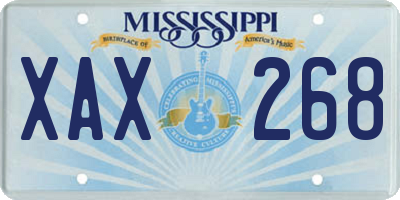 MS license plate XAX268