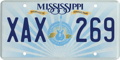 MS license plate XAX269