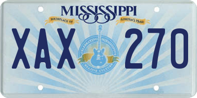 MS license plate XAX270