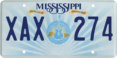MS license plate XAX274