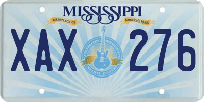 MS license plate XAX276
